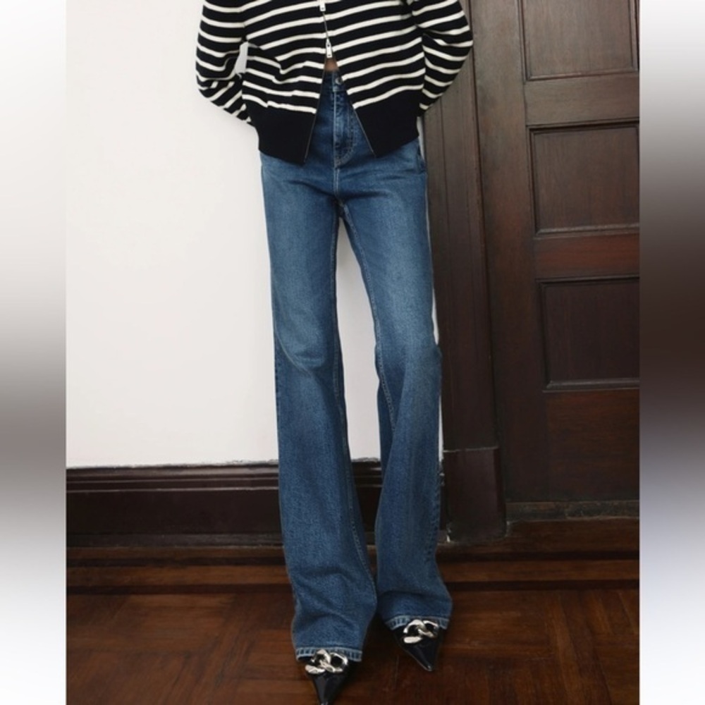 MO&Co Blue Staight Leg Flare Jeans Size